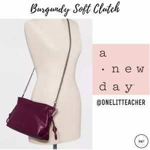 NWT Burgundy Crossbody Clutch